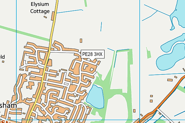 PE28 3HX map - OS VectorMap District (Ordnance Survey)