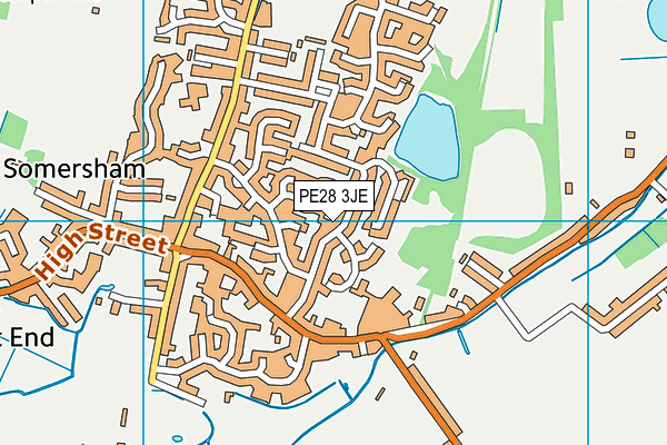 PE28 3JE map - OS VectorMap District (Ordnance Survey)