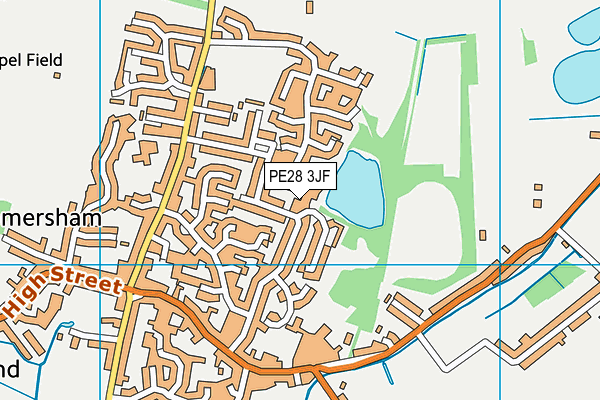 PE28 3JF map - OS VectorMap District (Ordnance Survey)