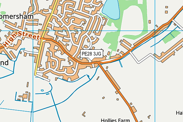 PE28 3JG map - OS VectorMap District (Ordnance Survey)