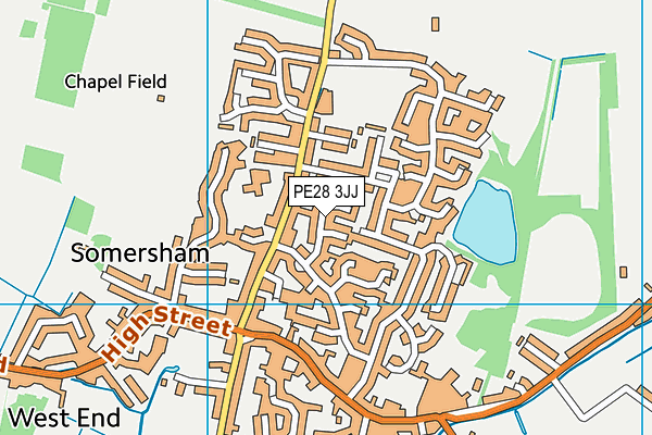 PE28 3JJ map - OS VectorMap District (Ordnance Survey)