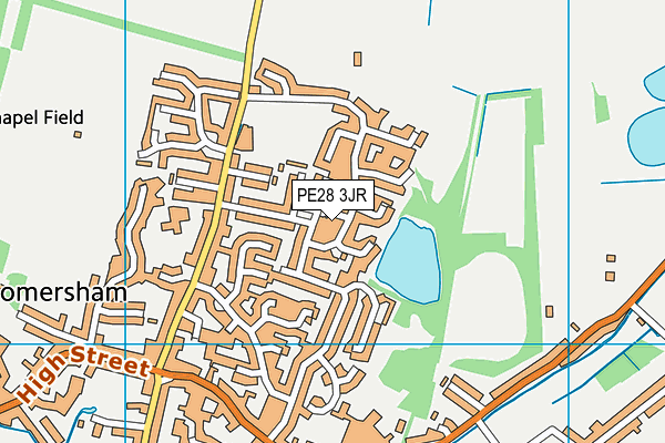 PE28 3JR map - OS VectorMap District (Ordnance Survey)