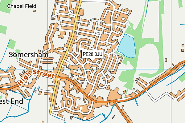 PE28 3JU map - OS VectorMap District (Ordnance Survey)