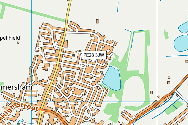 PE28 3JW map - OS VectorMap District (Ordnance Survey)