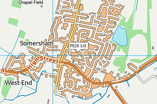 PE28 3JX map - OS VectorMap District (Ordnance Survey)