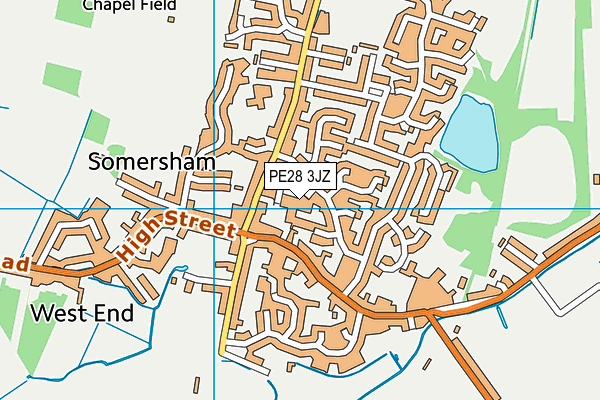 PE28 3JZ map - OS VectorMap District (Ordnance Survey)