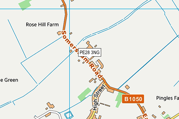 PE28 3NG map - OS VectorMap District (Ordnance Survey)