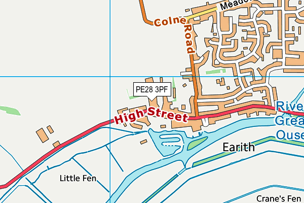 PE28 3PF map - OS VectorMap District (Ordnance Survey)