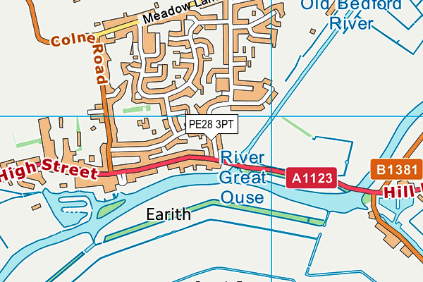 PE28 3PT map - OS VectorMap District (Ordnance Survey)