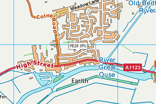 PE28 3PU map - OS VectorMap District (Ordnance Survey)
