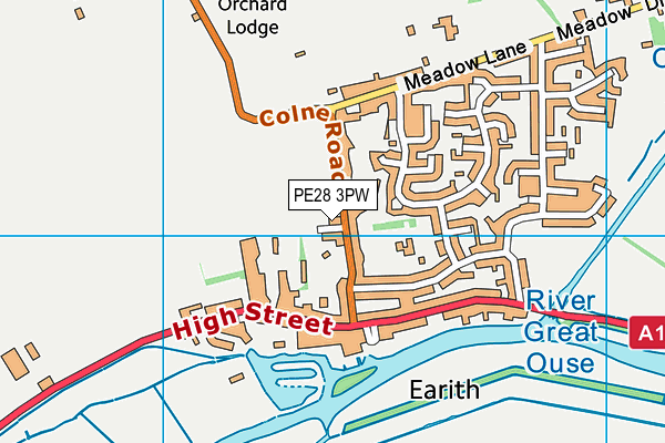 PE28 3PW map - OS VectorMap District (Ordnance Survey)
