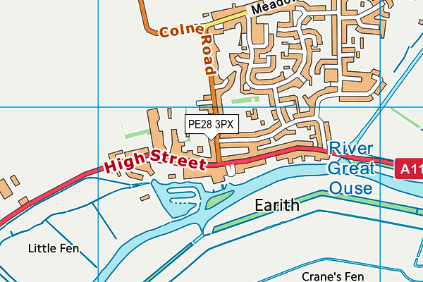 PE28 3PX map - OS VectorMap District (Ordnance Survey)