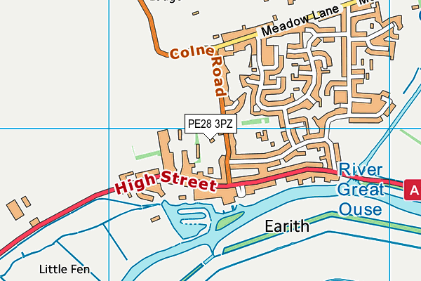 PE28 3PZ map - OS VectorMap District (Ordnance Survey)