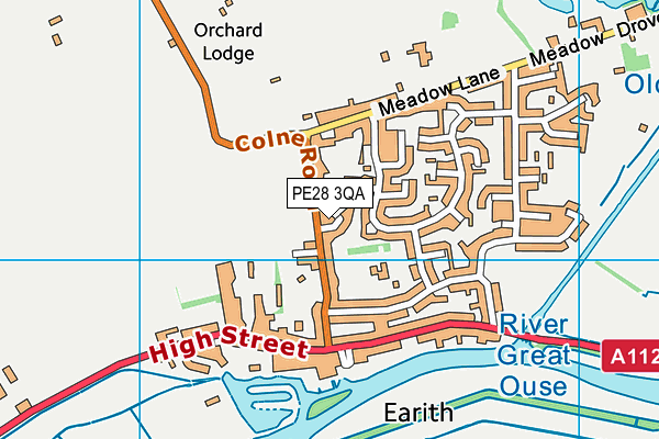 PE28 3QA map - OS VectorMap District (Ordnance Survey)