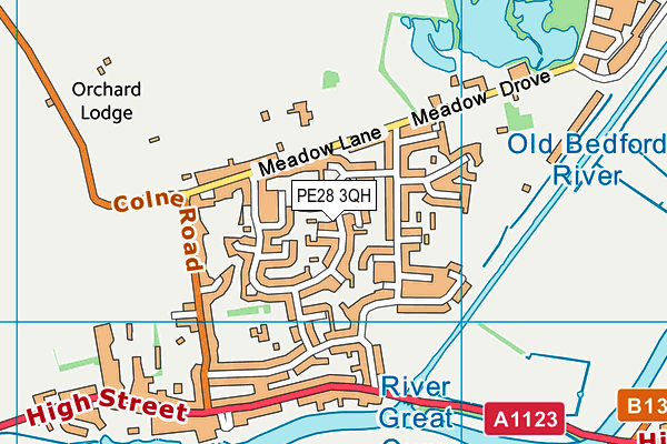 PE28 3QH map - OS VectorMap District (Ordnance Survey)