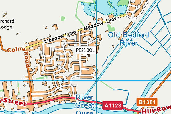 PE28 3QL map - OS VectorMap District (Ordnance Survey)