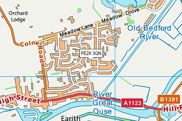 PE28 3QN map - OS VectorMap District (Ordnance Survey)