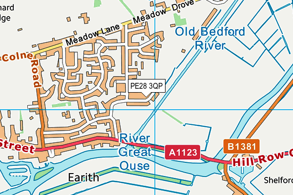 PE28 3QP map - OS VectorMap District (Ordnance Survey)