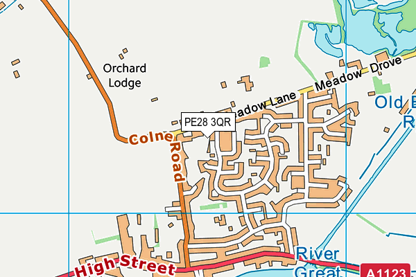 PE28 3QR map - OS VectorMap District (Ordnance Survey)