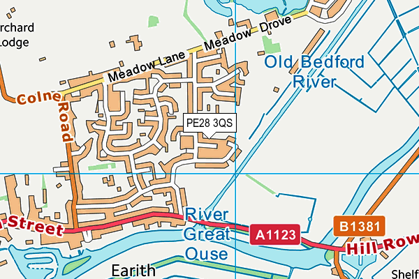 PE28 3QS map - OS VectorMap District (Ordnance Survey)