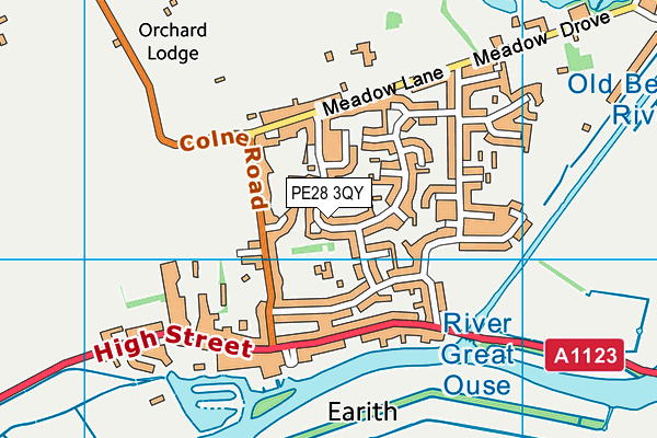 PE28 3QY map - OS VectorMap District (Ordnance Survey)