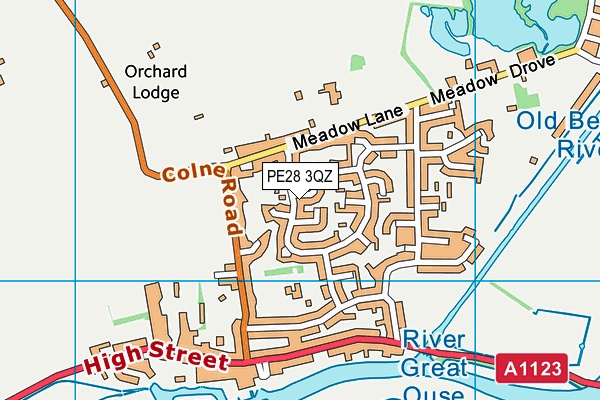 PE28 3QZ map - OS VectorMap District (Ordnance Survey)