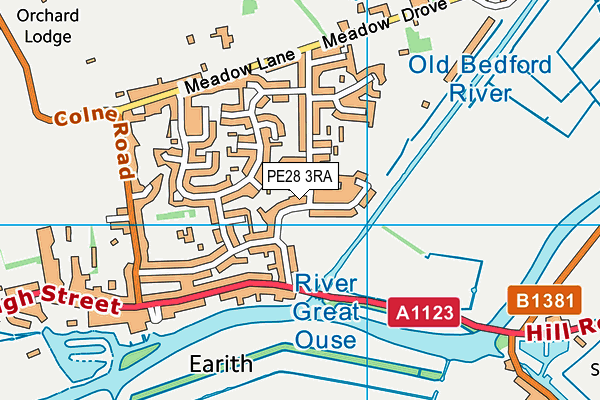 PE28 3RA map - OS VectorMap District (Ordnance Survey)