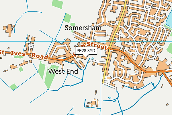 PE28 3YD map - OS VectorMap District (Ordnance Survey)