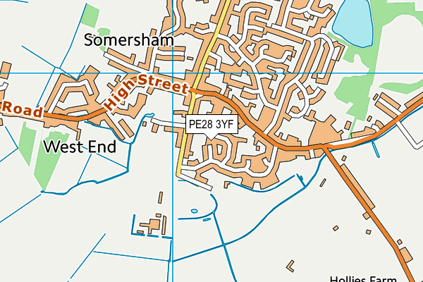 PE28 3YF map - OS VectorMap District (Ordnance Survey)