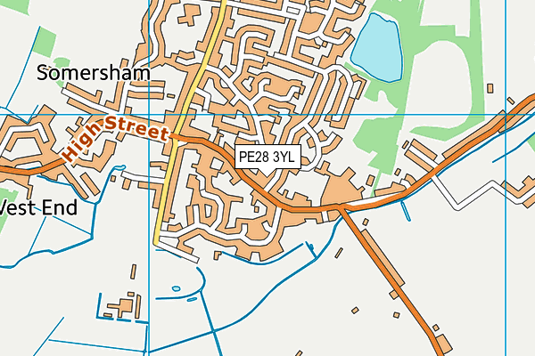 PE28 3YL map - OS VectorMap District (Ordnance Survey)