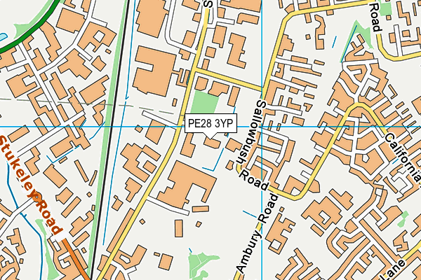 PE28 3YP map - OS VectorMap District (Ordnance Survey)