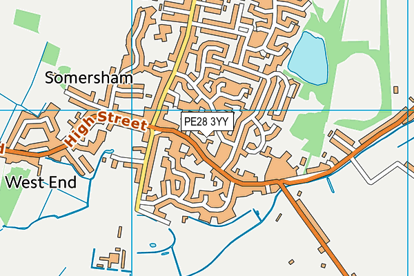 PE28 3YY map - OS VectorMap District (Ordnance Survey)
