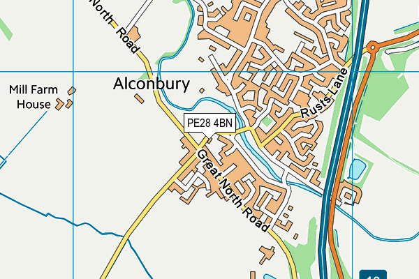 PE28 4BN map - OS VectorMap District (Ordnance Survey)