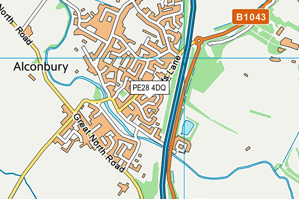 PE28 4DQ map - OS VectorMap District (Ordnance Survey)