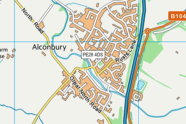 PE28 4DS map - OS VectorMap District (Ordnance Survey)