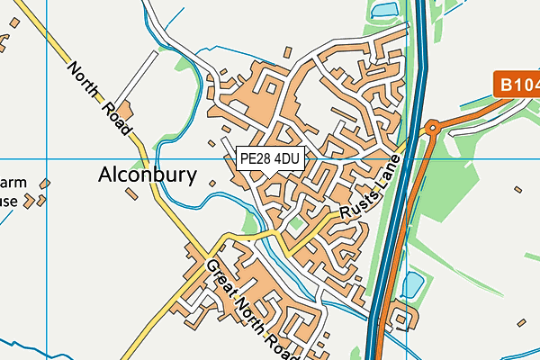 PE28 4DU map - OS VectorMap District (Ordnance Survey)