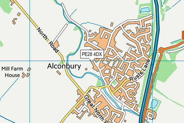 PE28 4DX map - OS VectorMap District (Ordnance Survey)