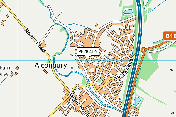 PE28 4DY map - OS VectorMap District (Ordnance Survey)