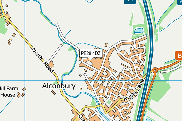 PE28 4DZ map - OS VectorMap District (Ordnance Survey)