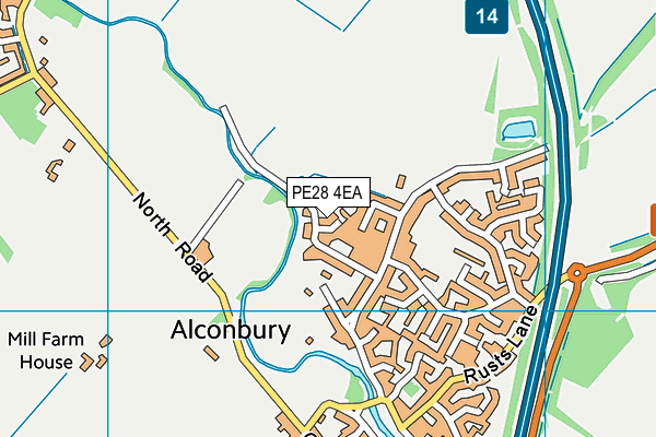 PE28 4EA map - OS VectorMap District (Ordnance Survey)