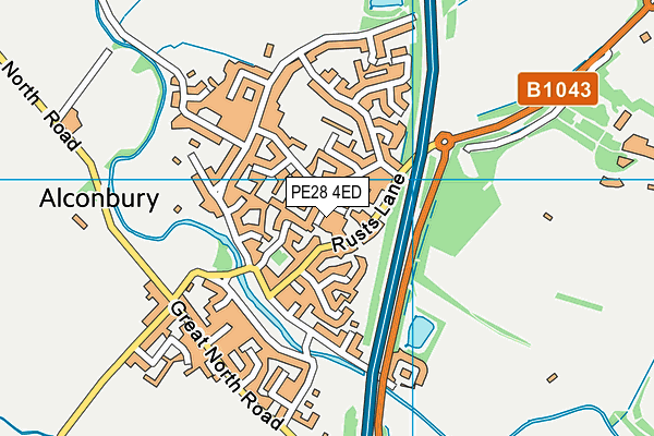 PE28 4ED map - OS VectorMap District (Ordnance Survey)