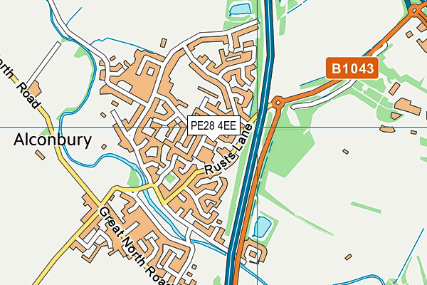 PE28 4EE map - OS VectorMap District (Ordnance Survey)