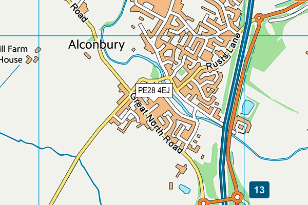 PE28 4EJ map - OS VectorMap District (Ordnance Survey)