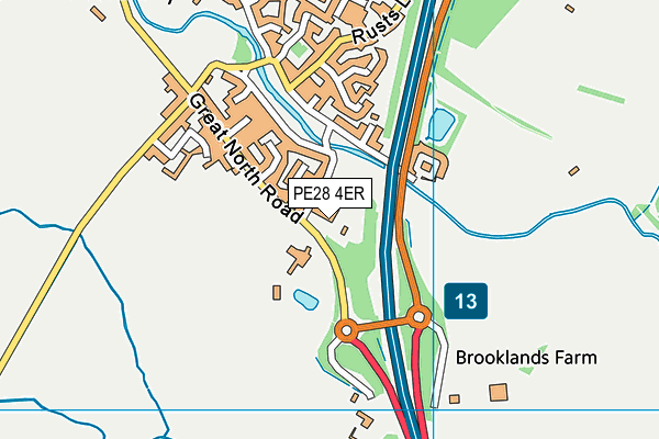 PE28 4ER map - OS VectorMap District (Ordnance Survey)