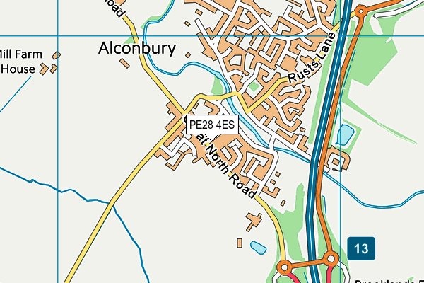 PE28 4ES map - OS VectorMap District (Ordnance Survey)