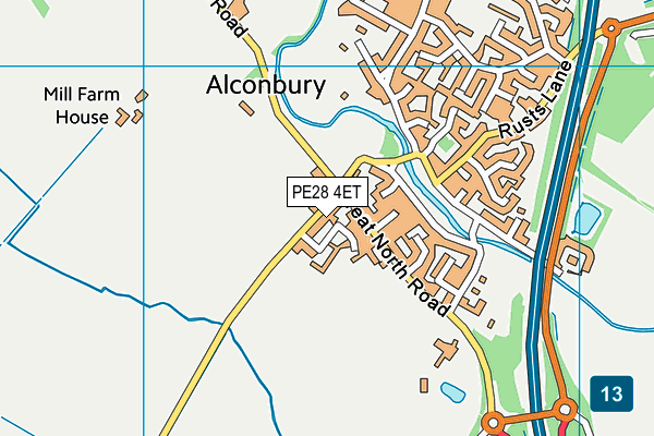 PE28 4ET map - OS VectorMap District (Ordnance Survey)