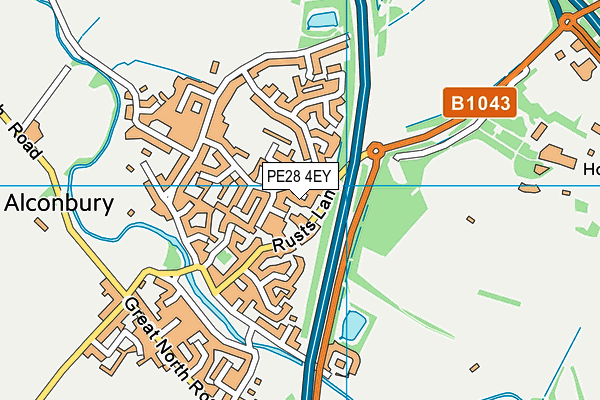 PE28 4EY map - OS VectorMap District (Ordnance Survey)