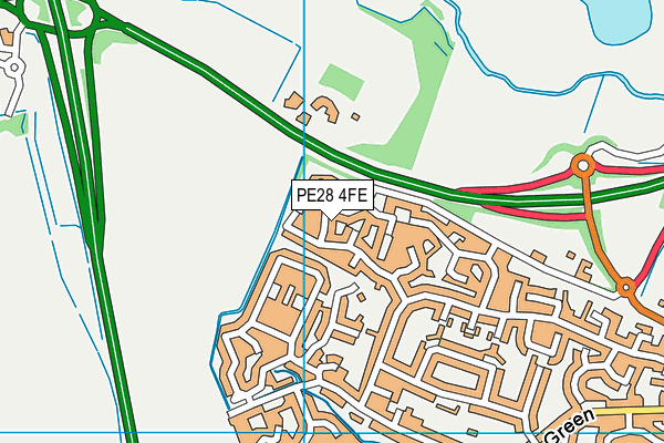 PE28 4FE map - OS VectorMap District (Ordnance Survey)