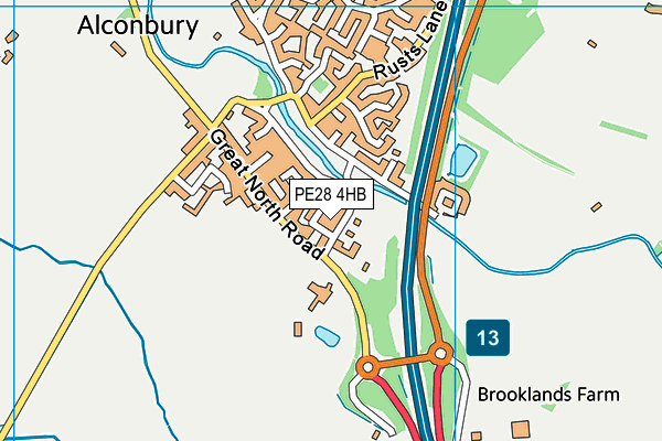 PE28 4HB map - OS VectorMap District (Ordnance Survey)