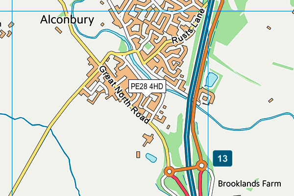 PE28 4HD map - OS VectorMap District (Ordnance Survey)